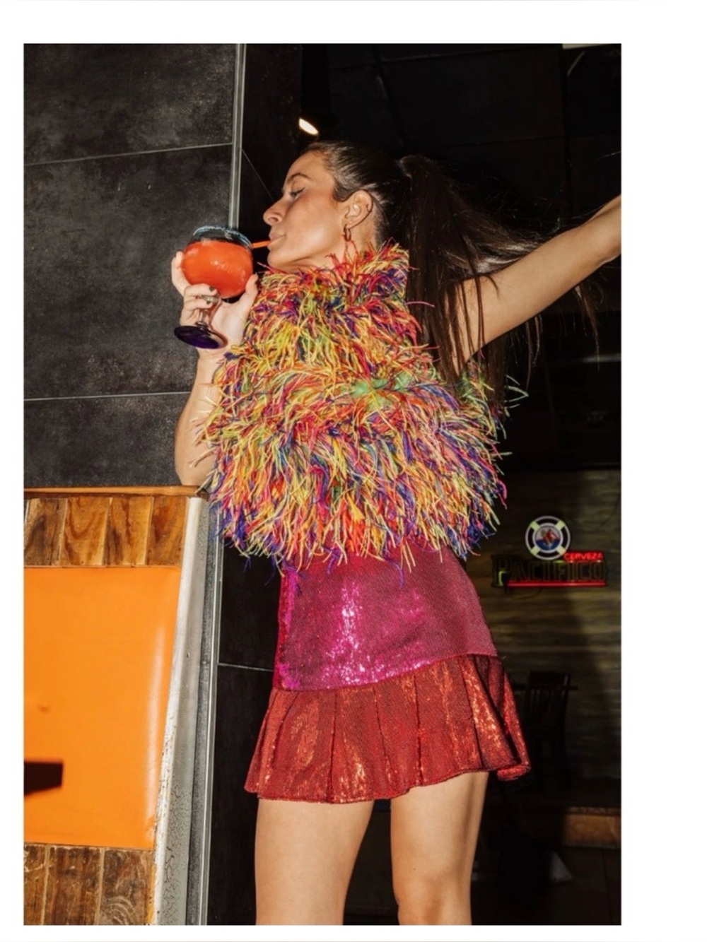 Queen of Sparkles Heartbreaker Sequin Flounce Skirt Skort small